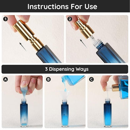 Segbeauty 0.34oz Travel Perfume Bottle Refillable, 5pcs 10ml Mini Glass Perfume Atomizers, Empty Portable Travel Size Cologne Spray Bottle, Small Cologne Sprayer with Refill Pump Tools