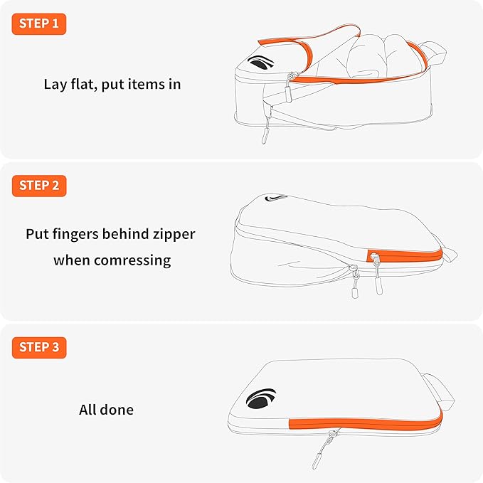 Cipway Compression Packing Cubes Set, Ultralight Expandable Travel Packing Organizers for Carry on Luggage (Grey 3pcs)