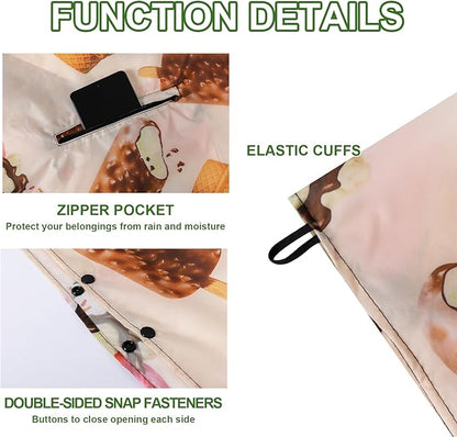 Hooded Rain Ponchos for Adult - Rain Coat and Rain Jacket with Waterproof Pocket and Zipper