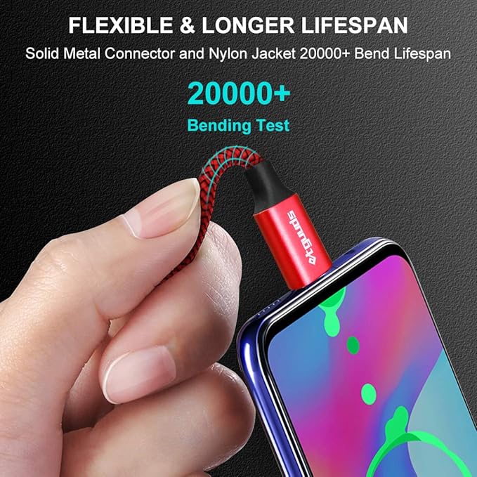 etguuds USB to USB C Cable 1ft, 2-Pack Short USB A to Type C Charger Cord Fast Charging for Samsung Galaxy A17 A16 A15 A26 A36 A56, S25 S24 S23 S22 S21 S20 S10 Note 20, for iPhone 17 16 15, Moto