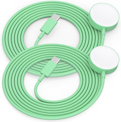 2Pack USB C for Watch Charger Magnetic Charger Wireless Portable Compatible with Watch Ultra2 Ultra Series 10/9/8/7/6/SE/SE2/5/4/3/2/1-[1m/Green]