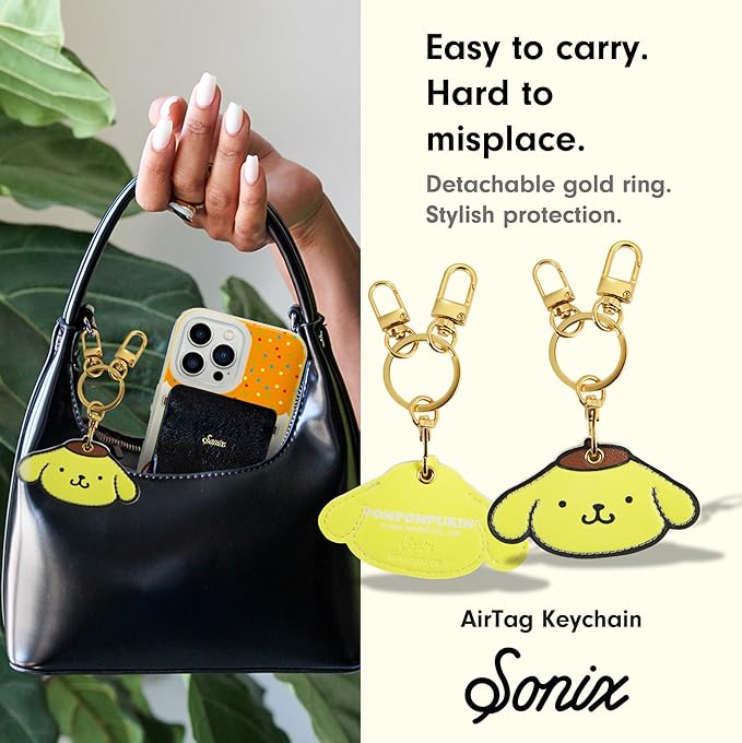 Sonix x Sanrio Character Keychain Case Compatible with Apple AirTag | Protective AirTag Cover Keychain | Pompompurin