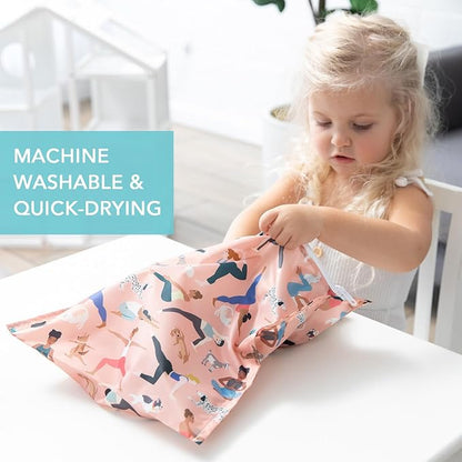 Bumkins - Waterproof Wet and Wetdry Bags - For Beach, Baby, Travel, Swim Suit, Cloth Diapers, Pump Parts, Pool, Gym, Toiletries - Reusable & Easy to Clean - Yoga Pals - 2 Pack