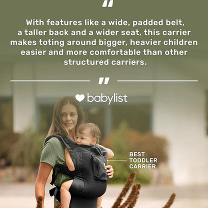 LÍLLÉbaby 3-in-1 Ergonomic CarryOn Airflow Toddler Carrier with Lumbar Support & Breathable Mesh Lining (25-60 lbs), Supportive & Comfortable, Multi-Position Carrying for Hiking & Travel (Black)