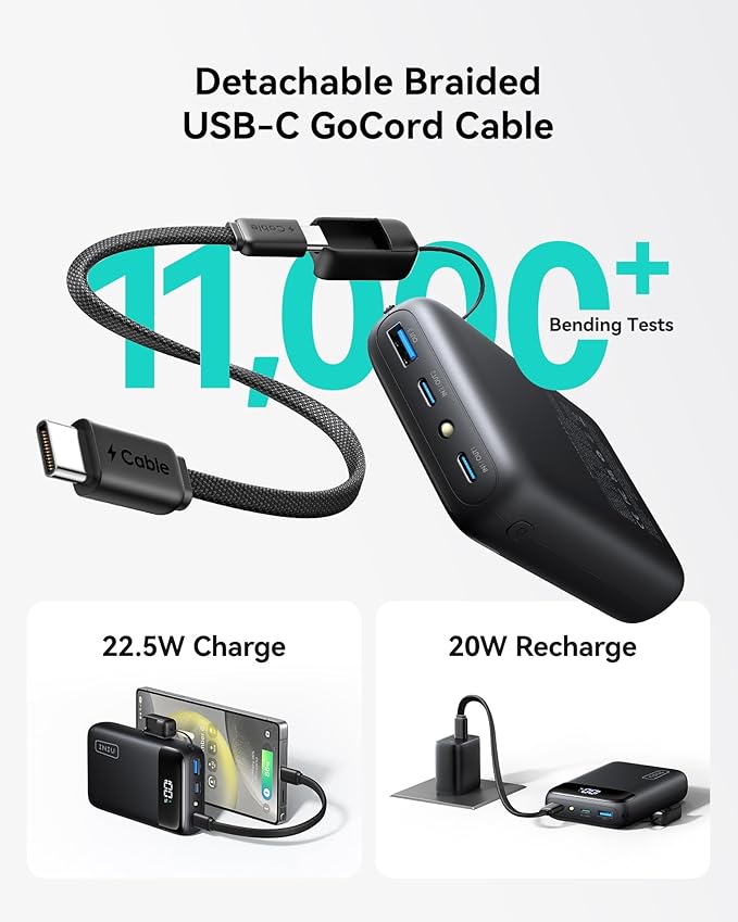 INIU Portable Charger, Smallest 22.5W 20000mAh USB C in & Out Power Bank Fast Charging, PD 3.0+QC 4.0 LED Display Phone Battery Pack Compatible with iPhone 17 16 15 14 Pro Samsung S24 Google iPad etc