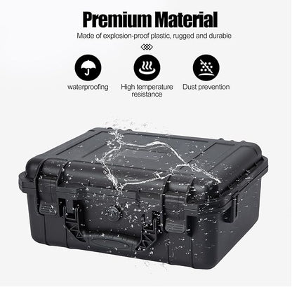 Hard case Waterproof Hard Case with DIY Customizable Foam Insert Portable Protective Case for Camera Drones Equipments Tools Test Instruments 16.9''x13.7''x7.1''