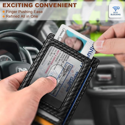 BULLIANT Men Wallet,Slim Leather Wallet Money Clip Card Hodler For Men Gift 8 Cards RFID Blocking