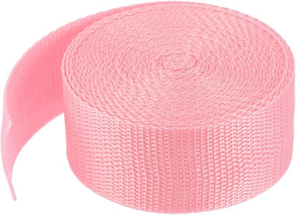 MECCANIXITY Lightweight Polypropylene Webbing Strap 1 1/2" 5 Yard Backpack Strapping Band Pink for Outdoor Luggage Cargo Straps