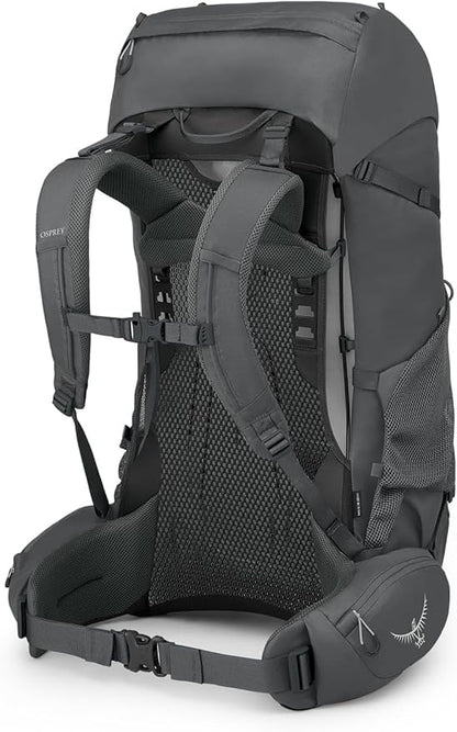 Osprey Rook 65L Men's Backpacking Backpack, Dark Charcoal/Silver Lining