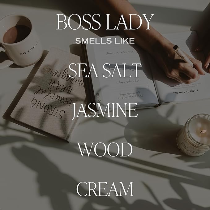 Sweet Water Decor Boss Lady Candle - Work Bestie, New Job Gifts for Her - Boss Gifts for Women - 9oz Clear Jar, 40+ Hour Burn Time - Made in The USA