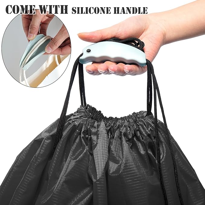 Extra Large Laundry Bag 55"x43.3" + Silicone Tote Handle, Heavy Duty Oxford Fabric Dirty Clothes Travel Drawstring Bags Storage Sack, Easy fit Laundry Hamper or Basket (Machine Washable, Black)