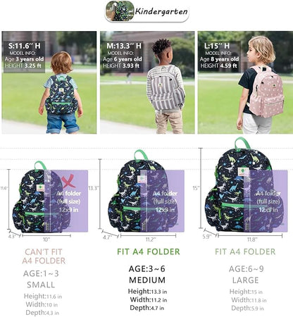 Kids Backpacks For Girls & Boys, Elementary School Bookbag, 14" H, For Kids 3-6 Medium