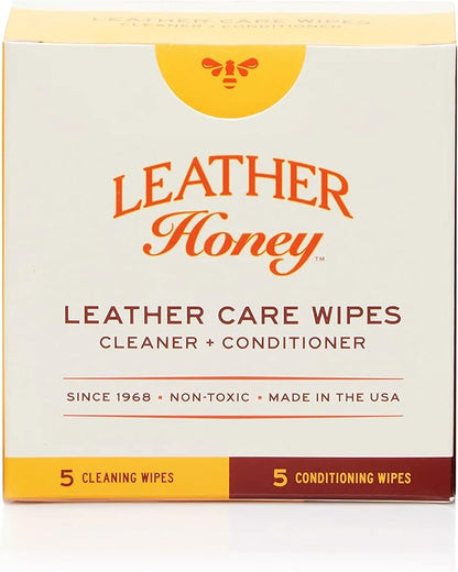 Leather Honey Combo Wipes with 8oz Conditioner