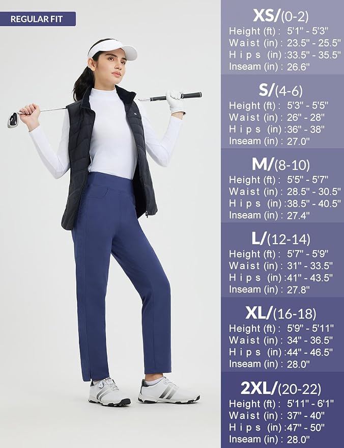 baleaf Women's Fleece Lined Pants Winter Thermal Travel Pants Water Resistant Cold Weather Golf Hiking Pockets Work