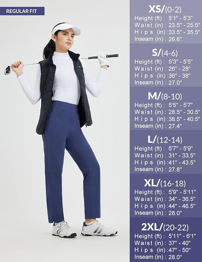 baleaf Women's Fleece Lined Pants Winter Thermal Travel Pants Water Resistant Cold Weather Golf Hiking Pockets Work