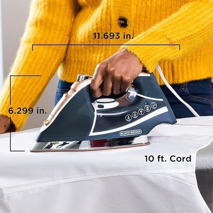 Black+Decker Elite Pro-Series Steam Iron, 6 Settings 1700 Watt, Navy
