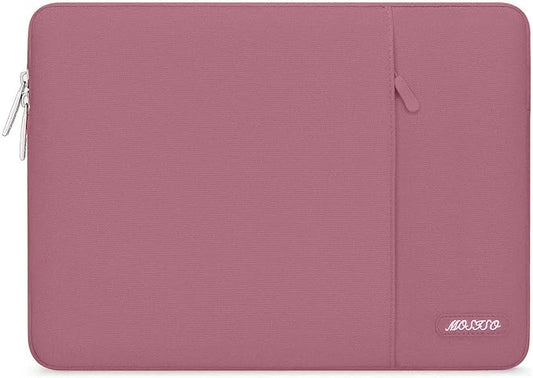 MOSISO Laptop Case 16 inch, 15-15.6 inch Laptop Sleeve Compatible with MacBook Pro 16 M4 M3 M2 M1, HP Acer Dell Lenovo ASUS Notebook, Polyester Vertical Computer Sleeve Bag with Pocket, Dusty Rose