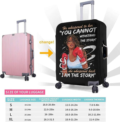 Travel Suitcase Protector African American Girl Elastic Protective Washable Luggage Cover With Concealed Zipper Suitable For 18-32 Inch(S (for 18--21 inch luggage))
