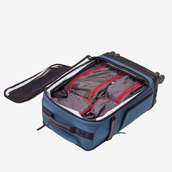 Trilogy Modular System I Modular 4-wheel spinner carry-on, with two zip-off bags! All 3 are Expandable! You get 3 bags in 1! Mix and match; take apart to fit crowded airplane spaces (Blue)