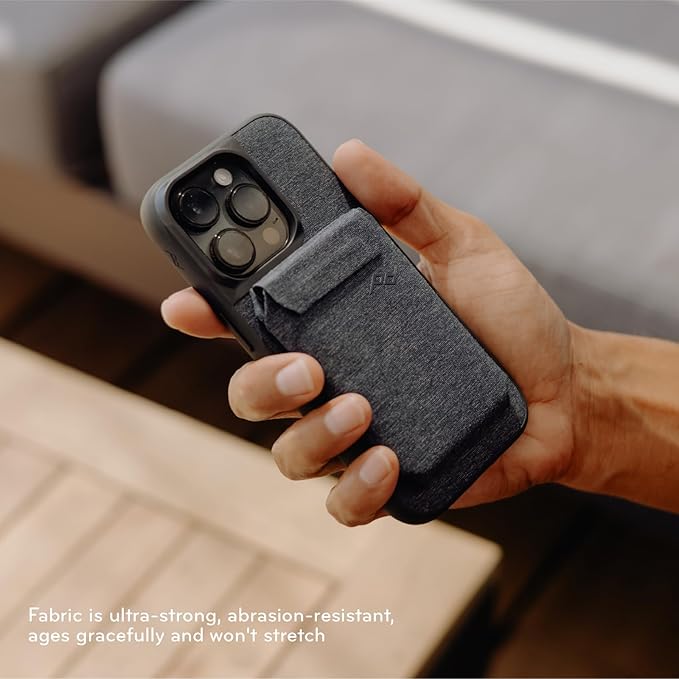 Peak Design Mobile Slim Wallet, Slim Profile, Weatherproof Nylon Fabric, Connects to Mobile Cases, MagSafe Compatible, for iPhone, Samsung and Google Pixel Phones