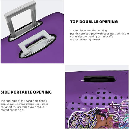 Travel Suitcase Protector African American Girl Elastic Protective Washable Luggage Cover With Concealed Zipper Suitable For 18-32 Inch(L (for 25-28 inch luggage))