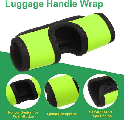 uxcell Luggage Handle Wrap, 2 Pcs Hollow Neoprene Handbag Grip Cover Protector Luggage Identifiers Suitcase Handle Wraps for Luggage Suitcase Travel Bags, Grass Green