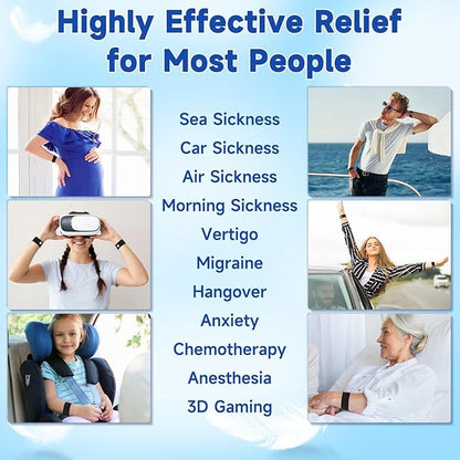 LYJEE Motion Sickness Bracelets for Adults and Kids Motion Sickness Bands Nausea Relief for Pregnant Women Acupressure Nausea Relief for Car, Sea, Air Sickness