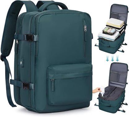 coofay Vacuum Backpack Travel with Pump Travel Backpack with Vacuum System Compression Backpacks for Traveling Easyvacpack Vacpack Backpacks Carry on Luggage