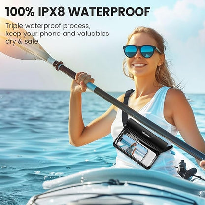 Niveaya IP68 Waterproof Fanny Pack - 2 Pack, Floating Dry Bag Pouch, Phone Waterproof Waist Pouch Dry Bag, Beach, Kayaking, Swimming, Boat Essentials, for iPhone 17/16/15/14/13/12 Pro Max up to 9.5"