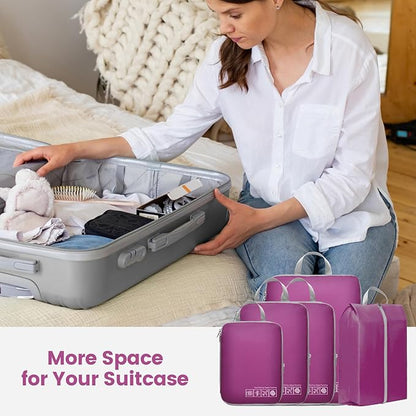 Cambond Compression Packing Cubes for Travel Women - Expandable Travel Bags Luggage Organizers Travel Essentials Compression Cubes for Travel Carry on Suitcases Organizer