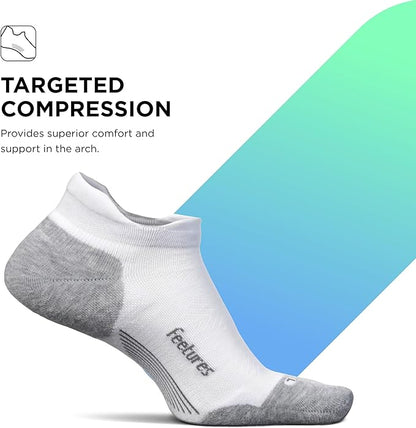 Feetures Elite Max Cushion No Show Tab Ankle Socks - Sport Sock with Targeted Compression