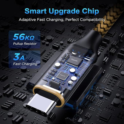 etguuds Gold Long USB A to USB C Cable 10ft, 2-Pack Fast Charging Type C Charger Cord for iPhone 17 16 15 Pro Max Plus Air 16e, Samsung Galaxy S25 S24 S23 S22 S21 S20 Note 20 A17 A16 A15 A26 A36 A56