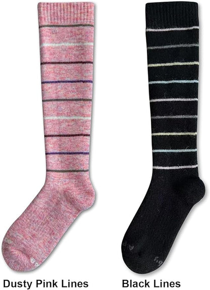 Alpaca Wool Heavyweight 15-25 mmHg Knee High Compression Support Socks Thick Winter Thermal Warm Soft Travel Flying