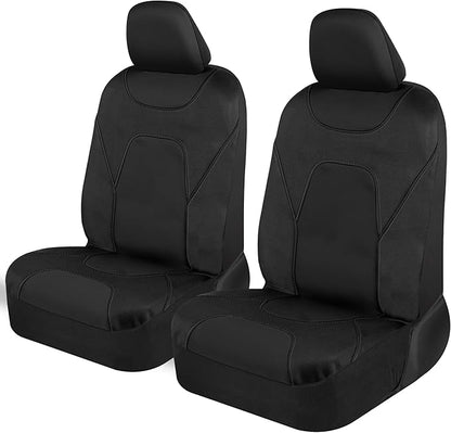 Motor Trend Waterproof Car Seat Covers Full Set – Black Seat Covers for Car Front & 60/40 Split Back Bench - Carseat Cover for Trucks, SUV, Vans - Universal Fit for Most Regular Size Vehicles