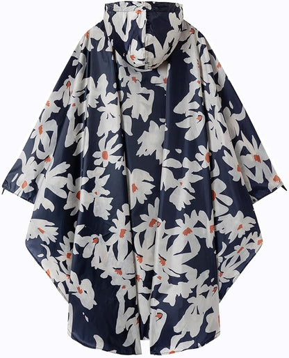 Hooded Rain Ponchos for Adult - Rain Coat and Rain Jacket with Waterproof Pocket and Zipper