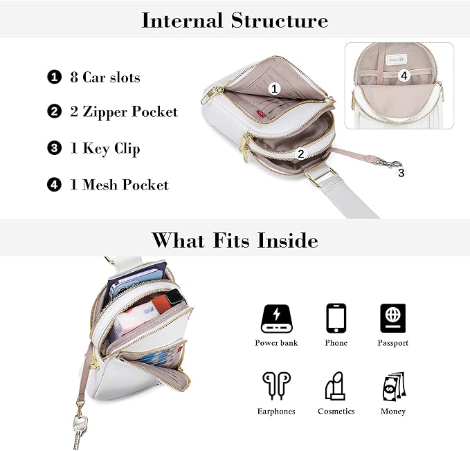INICAT RFID Blocking Sling Bag,Anti Theft Crossbody Bags for Women,Travel Gifts Cross Body Purses Vegan Leather