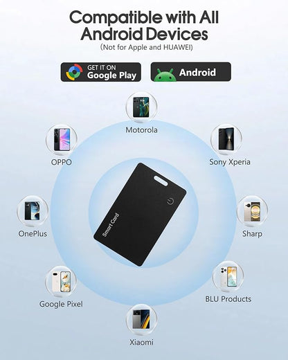 Wallet Tracker Card for Android,Rechargeable Wallet Finder, Thin and Light Smart Card IP68 Waterproof GPS Tracker Item Locator for Find Hub App(Android Only)