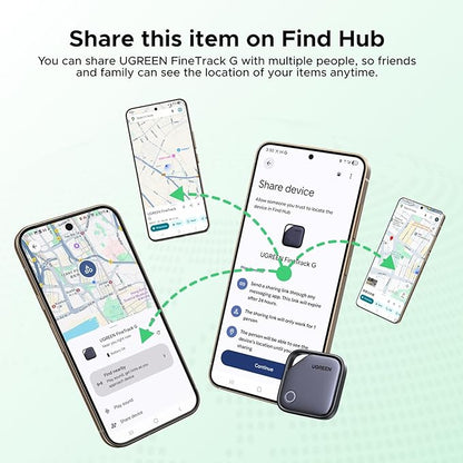 UGREEN FineTrack G (Android Only) Air Tracker Tags, USB-C Charging 1-Year Battery Bluetooth Tracker Compatible with Find Hub App, Item Finder Smart Tag for Key Luggage Wallet [4 Pack-Google Certified]