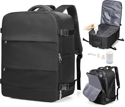 Vacuum Seal Backpack Travel With Pump,Large Carry On Vacpack Backpacks For Women Men,Mochila De Viaje Compresion Al Vacio,Personal Item Travel Backpack With Vacuum System,Black