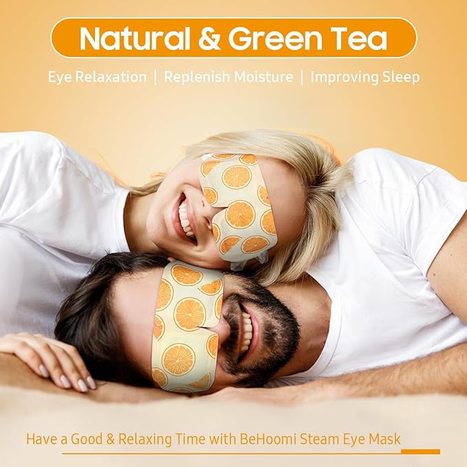 20 Packs Steam Eye Mask, Heated Eye Mask Warm Compress for Eyes, Disposable Self Heating Steam Mask Sleep, Spa, Travel Essentials & Relaxation Gifts for Women, Stocking Stuffers (Sweet Orange)