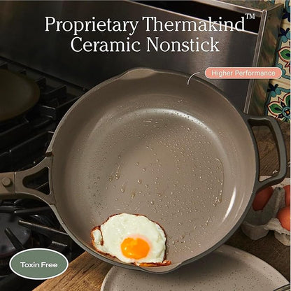 Our Place Mini Always Pan | 8.5" Ceramic Pan with Modular Lid & Beechwood Spatula | Patented 10-in-1 Nonstick, Non-Toxic Cookware Made Without PFAS | Induction & Oven-Safe up to 450°F | Steam