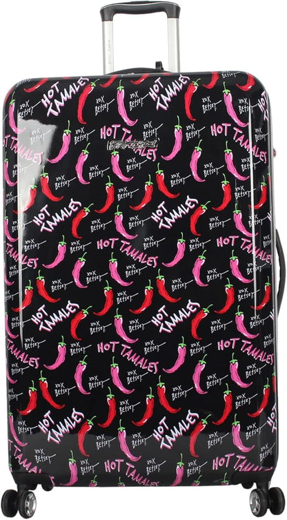 Betsey Johnson Luggage Hardside 3 Piece Set Suitcase With Spinner Wheels (20" 26" 30") (One Size, Flamingo Strut) (TAMALE)…