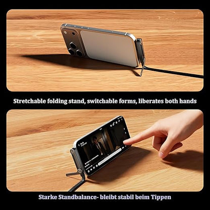 2-in-1 Invisible Stand Charging Cable, Multi Charger Cord with Type C Multi-Angle Adjustable Stand, 240W Fast Charging Cable 5 FT, for Smartphones,Tablets,Laptops,and Gaming Devices (1)
