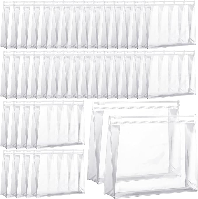 Xuniea 100 Pcs Mini Clear Makeup Bag PVC Small Travel Toiletry Organizer Pouches Bulk Waterproof Transparent Plastic Cosmetic Bag with Zipper for Women Men Travel(8.6'')