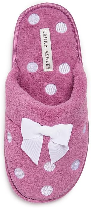 Laura Ashley Ladies Embroidered Soft Terry Scuff Slipper