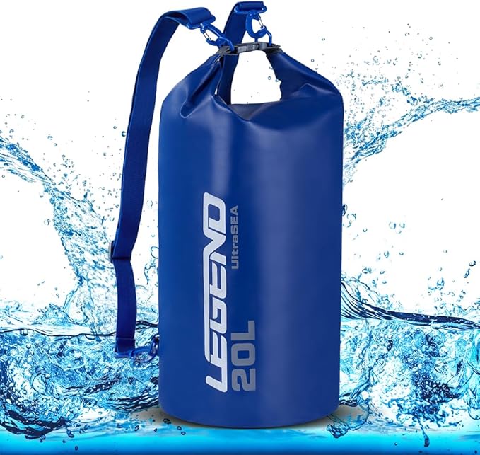 Legend UltraSEA Waterproof Dry Bag 5L/10L/20L/30L - Drybag Waterproof Bag for Kayaking, Swimming & Travel, Roll Top Floating Dry Bag, Lightweight Dry Sack for Boating, Rafting and Beach - 20L Blue