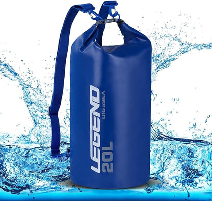 Legend UltraSEA Waterproof Dry Bag 5L/10L/20L/30L - Drybag Waterproof Bag for Kayaking, Swimming & Travel, Roll Top Floating Dry Bag, Lightweight Dry Sack for Boating, Rafting and Beach - 20L Blue