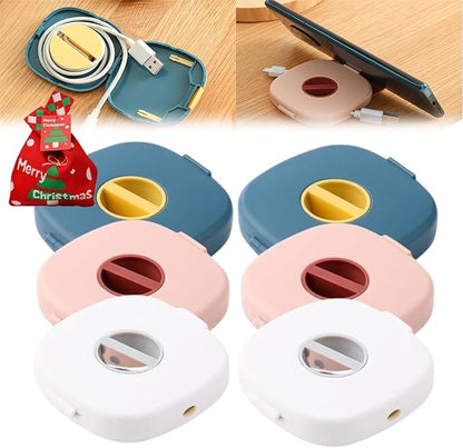 2 in 1 Cable Winder with Phone Stand, Durable Cable Organizer and Charging Stand, Cord Cable Winder Organizer with Phone Stand Rotate, for Charging Cable Case Earphones USB Wires (6pcsMIX)