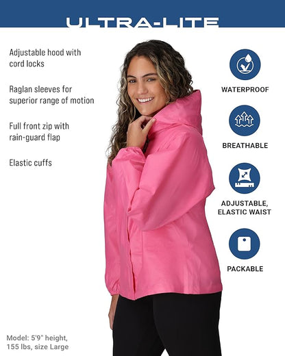 FROGG TOGGS Women's Ultra-Lite2 2-Layer Waterproof Breathable Rain Jacket