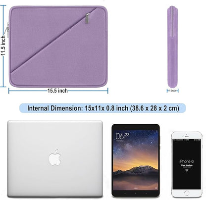 Laptop Case 15.6 inch, Traveling Carrying Computer Bag with Zippered Pocket, Shockproof Protective Laptop Sleeve Compatible for Apple Notebook, HP, Dell, Acer, Asus, Lenovo, Light Purple